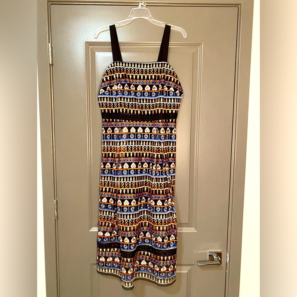 ANTONIO MELANI Size 6 Multi-Color Black GWYNN Sundress